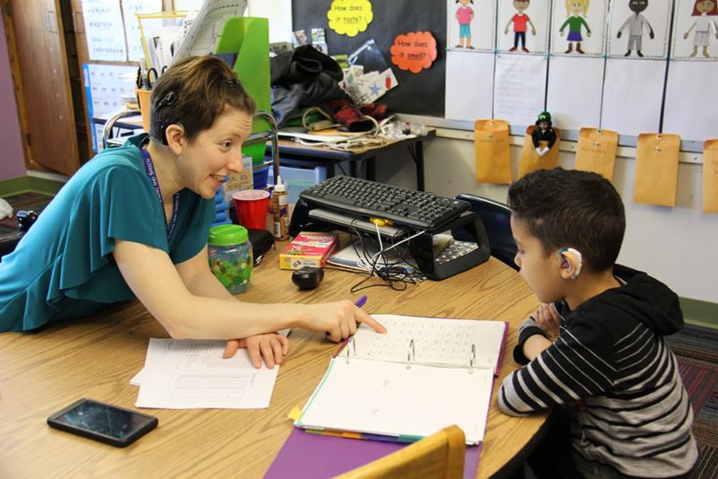 DePaul teacher with student