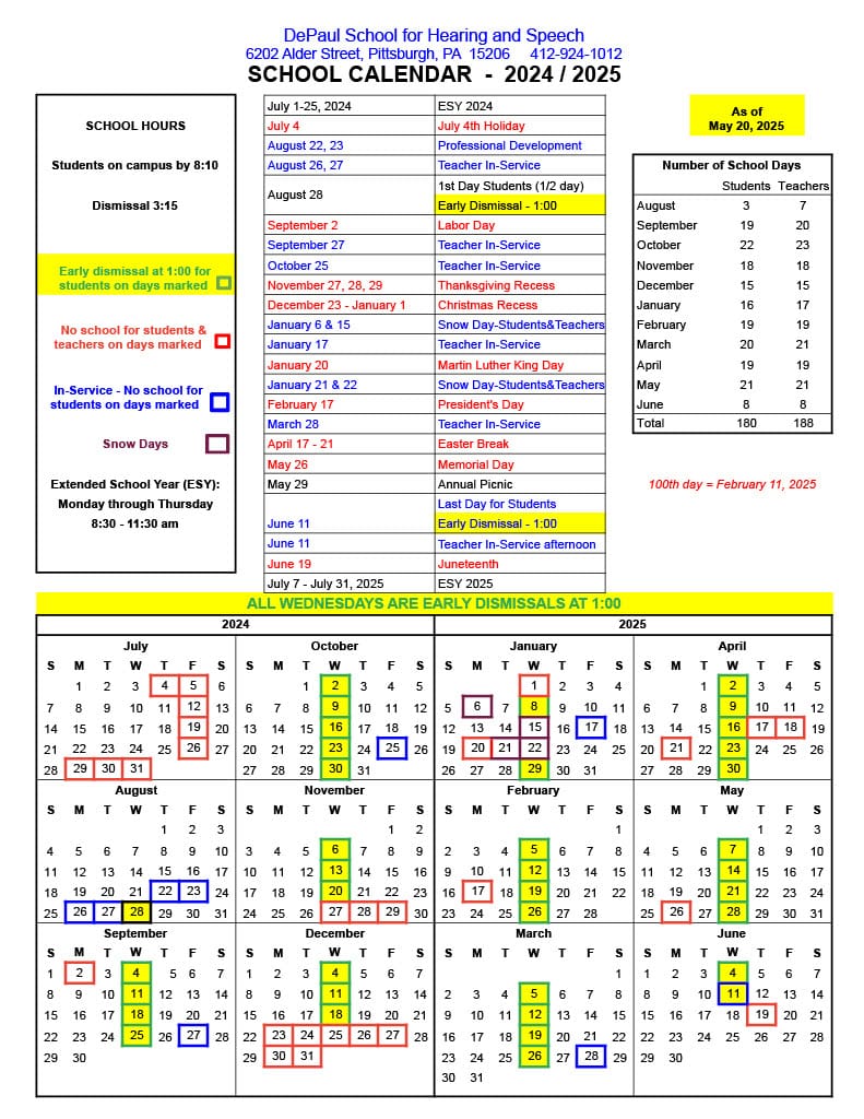 2024-2025 Calendar